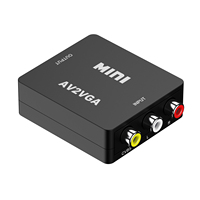Konverter Mini AV ke VGA 1080P 60HZ dengan Audio 3.5mm untuk Laptop, Mendukung RCA ke VGA CVBS