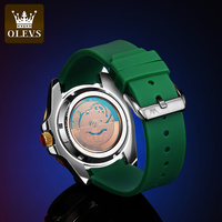 Reloj Olevs 6650 para Hombre, Mecánico, de Cuerda Manual, Digital, Personalizado, de Silicona, Resistente al Agua, Económico, Deportivo