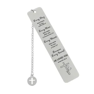 Marque-page croix religieuse en métal personnalisé en gros cadeaux de la Bible de Jésus personnalisés