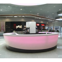 Comptoir de bar à boire à led en pierre translucide à surface solide Hi-macs Tables de bar en pierre d'agate ADA rondes