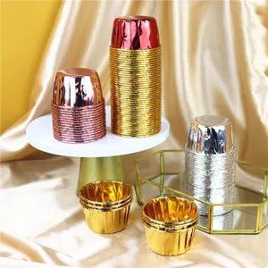 Wholesale 50pcs/Pack Cupcake Liner Gold Silver Foil Muffin Paper Cake Cup Bakery Cupcake Molds Baking Tools