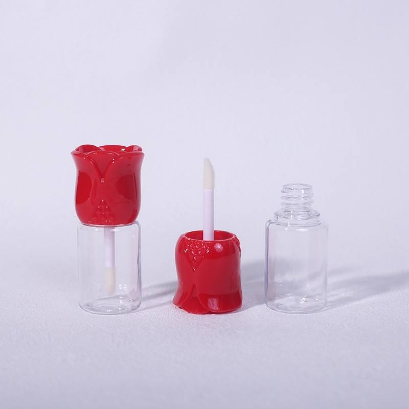 Transparent bottle with red cap