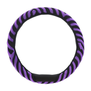 Funda para Volante de Coche de 3 Radios, Neopreno, 37-39 cm, Morado y Negro, Malla Antideslizante, ZCQR DECO BF-50-11 - Product Image 2