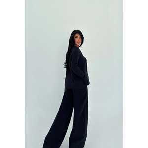 Conjunto de Traje de Pantalón Negro con Cordones para Mujer - Product Image 1