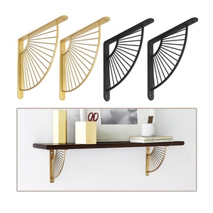 산업용 장식 직각 L 자형 코너 버팀대 벽걸이 형 황동 금 철 선반 브래킷 장식 벽 지원 - Product Image 1