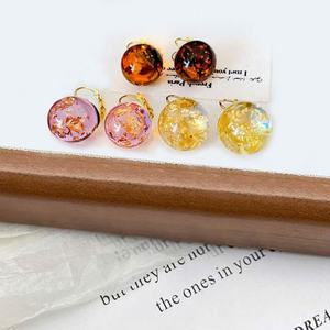 ต่างหูเพชรประดับทองคำเปลวสีม่วงสุดหรูทันสมัยสำหรับผู้หญิง งานปาร์ตี้ ขายส่ง ทำจากโลหะผสม - Product Image 5