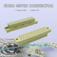 Conector de ángulo recto Vertical de triple fila de 30 pines Euro 2,54mm 348 hembra DIN 41612 para PCB Euro de 30 Pines de triple fila