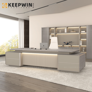 Venta de muebles de oficina Foshan, muebles de oficina modernos de estilo de madera personalizados OEM, escritorio ejecutivo, mesa de oficina - Product Image 3