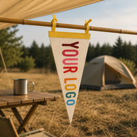 Drapeau triangulaire en feutre personnalisé pour équipes sportives, football, universités, avec impression de logo