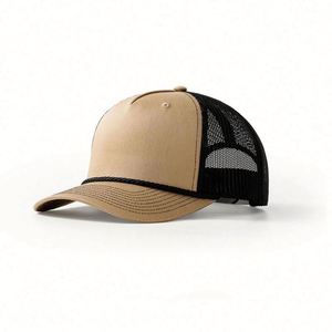 Casquette Trucker en Maille Vierge à 5 Panneaux Personnalisable, Profil Haut, Snapback Personnalisé avec Cordon, Tendance Mode Estivale, Vente en Gros - Product Image 3