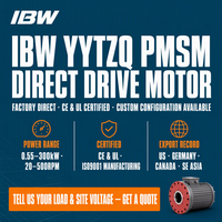 Moteur à aimant permanent à entraînement direct 0,55-300 kW, faible vitesse, couple élevé, 380 V 60 Hz, PMSM industriel pour réacteur de mélange et tour de refroidissement