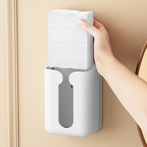 Bear Wall Mounted Tissue Box White Single Layer No Drilling Bathroom Storage Shelf - Product Image 4