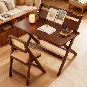 Tragbarer Klappbarer Holzschreibtisch - Kompakter Studententisch für Kleine Schlafzimmer, Apartments, Heimcomputer, Hergestellt in China, Keine Montage Erforderlich - Product Image 2