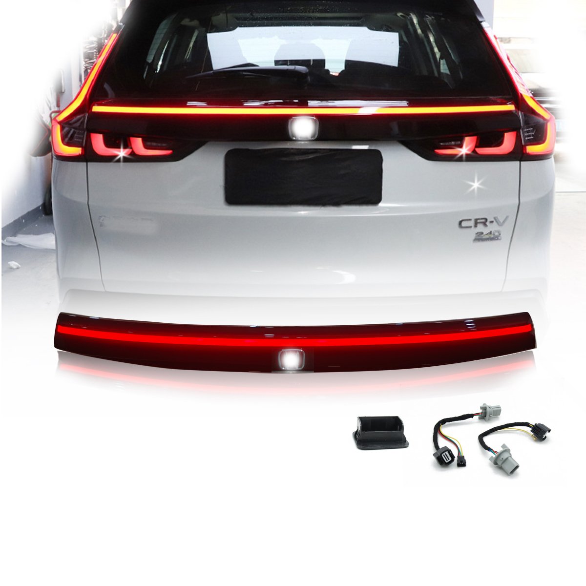 車のトランクトリムストリップアップグレード変換LEDリアスルー