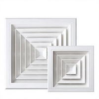 Diffuseur d'air carré décoratif de style moderne, grille de plafond en plastique durable à 4 voies pour intérieur de luxe