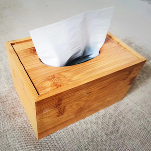 Premium-Quality Bamboo Tissue Box Cover Tissue Paper Dispenser bamboo Tissue Holder With Sliding Bottom