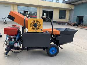 Pompe à béton diesel 4 cylindres 50 CV à structure secondaire inclinée, convoyeur à béton pour petits granulats avec tuyaux offerts - Product Image 5