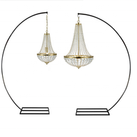 Support en métal semi-circulaire de luxe, cadre en fer, hauteur de 60 cm, pour lustre d'extérieur, décorations de mariage et centres de table