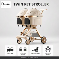 Poussette pour animaux de compagnie à double cabine, détachable, 4 roues, légère, pliable, en alliage d'aluminium, pour chats et chiens, utilisable toute l'année, 30 kg