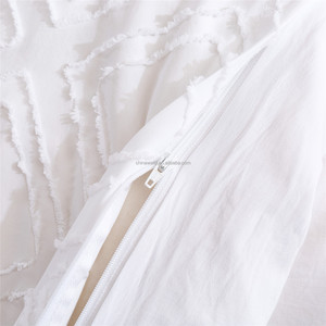 Rắn ba mảnh thủ công hoa cắt bộ đồ giường đặt vua nữ hoàng có sẵn 4PC bao gồm Duvet cover dây kéo Polyester khách sạn - Product Image 5