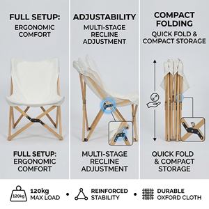 <span class=keywords><strong>Chaise</strong></span> pliante de loisirs à cadre noir avec <span class=keywords><strong>toile</strong></span> en coton pour le camping en plein air, la terrasse et la détente dans la cour - Product Image 3