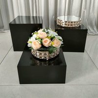Nouveau Design Ensemble de 5 Buffet Banquet en Métal Doré Gâteau de Mariage Dessert Bonbons Présentoir Alimentaire