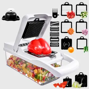 15/19/22/26 Uds conjunto multifuncional cocina cebolla Dicer cortador con contenedor fruta rebanador patata rallador vegetal picador