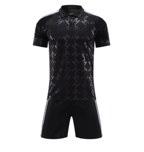 Ensemble de maillots de football pour hommes, manches courtes, évacuation de l'humidité, imprimé géométrique, polyester, coupe athlétique, toutes saisons - Product Image 4