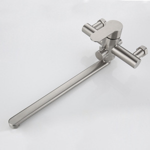 Robinet de <span class=keywords><strong>cuisine</strong></span> mural en acier inoxydable au design moderne Robinet de bidet à 1 poignée pivotant à 360 ° Robinet d'évier chaud et froid - Product Image 2