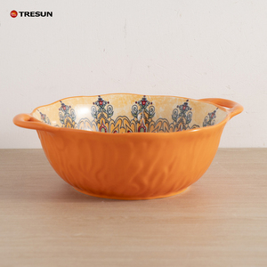 Tazón Grande de Cerámica Estilo Bohemio Retro, Apto para Microondas, para Sopa Ramen, Fideos y Ensaladas - Product Image 1