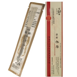 Quanhe เข็มฝังเข็มยาวด้ามจับทำจากเงินเจ็บปวด100ชิ้นเข็มฝังเข็มแบบแห้ง - Product Image 3