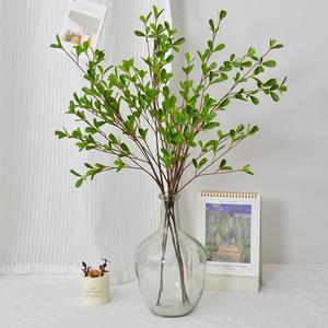 하이 퀄리티 인공 플라스틱 <span class=keywords><strong>Alocasia</strong></span> 잎 가지 식물 결혼식 파티 가정 장식을위한 가짜 긴 줄기 녹지 - Product Image 3