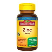 Complément alimentaire à base de zinc 30 mg pour renforcer l'immunité, comprimés pour adultes, non destiné aux enfants, 100 comprimés/flacon