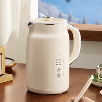 Bouilloire électrique sans fil en acier inoxydable à double couche à 4 niveaux de température 1,5 L 1500 W Arrêt automatique 360° Maison Hôtel
