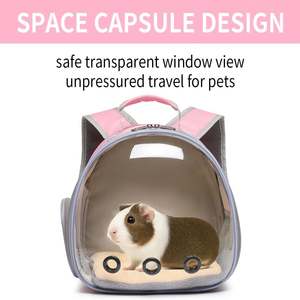 Mochila para Mascotas Pequeñas con Forma de Cápsula Espacial, Ventana Transparente, Malla Transpirable y Tapete Extraíble para Viajes al Aire Libre - Product Image 2