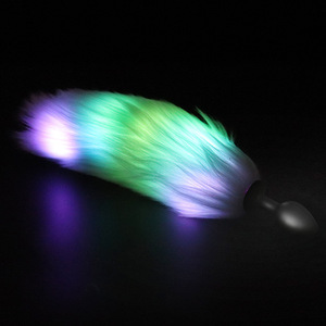 Plug Anale Luminoso a LED in Metallo e Silicone <span class=keywords><strong>con</strong></span> <span class=keywords><strong>Coda</strong></span>, Giocattolo Sessuale per Coppie e <span class=keywords><strong>Donne</strong></span>, Cosplay Animale Zorro Coniglio - Product Image 3