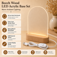Base de lampe en bois acrylique 3D avec lumière intelligente LED pour la maison enfants fêtes d'anniversaire décor de la Saint-Valentin chambre table de chevet