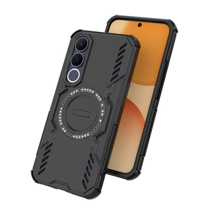 Étui de téléphone portable magnétique pour VIVO <span class=keywords><strong>S2</strong></span>/T5e/T5 Lite/X300 <span class=keywords><strong>FE</strong></span>/T5 Pro, design avec trous, PC+TPU, protection antichoc avec airbag - Product Image 1