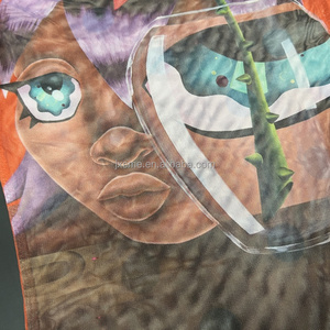 Summer Women Custom Logo Transparent T-Shirts Long Sleeves Crew Neck Baby Tees Allover Printed <strong>Mesh</strong> Cropped Tops - Product Image 3