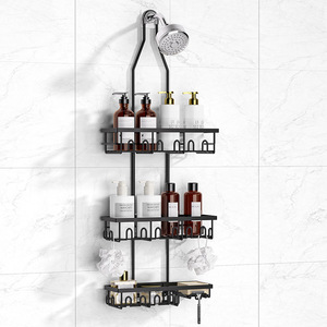 Estante de ducha para baño de 60x70 cm, 3 niveles, esquinero, de aluminio, para montar en la pared, para champú y artículos de aseo. - Product Image 1