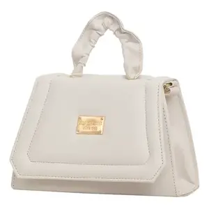 Bolso Bandolera Fana Unica Luisa Blanco de PU con Patrón Personalizado, Cierre de Cremallera Impermeable y Cadena, Bolso Mensajero para Mujer - Product Image 1