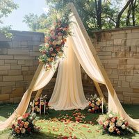 Arche de mariage pour rideaux en tissu polyester transparent, 20 pieds de long, portable et réglable pour décorations de cérémonie de mariage et de fête