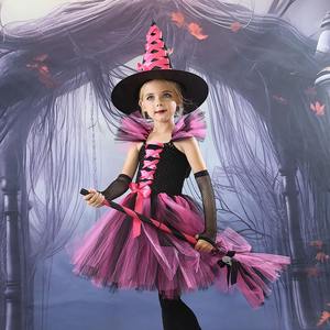 Vestido de <span class=keywords><strong>Bruja</strong></span> con Tutú para Niñas, <span class=keywords><strong>Disfraz</strong></span> Hecho a Mano para Halloween, Festivales, Fiestas, Bailes, Ropa para Fotos, Vestido Elegante para Purim - Product Image 1