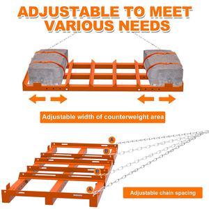 JH-Mech Rasen-Nivellierrechen 120 CM Länge 4FT Verstellbares Design Orange Kohlenstoffstahl Anhängerharke für Rasen - Product Image 4