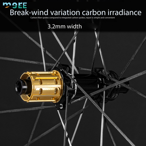 Jeu de roues en fibre de carbone SeeMore 50 mm T1000 + T800, jantes en carbone, rayons aérodynamiques, freins à <span class=keywords><strong>disque</strong></span> en carbone, roues tubeless pour vélo de route - Product Image 3