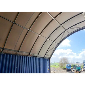 Nhanh chóng thiết lập container bên mái hiên Lều | khung thép + PE bạt | kho/sự kiện nơi trú ẩn - Product Image 4