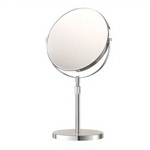 Bathroom 360 Rotating Chrome Finish Metal Round <b>Vanity</b> <b>Table</b> <b>Mirror</b> 3X Magnification Double Sided Desktop Cosmetic <b>Mirror</b> - Product Image 3