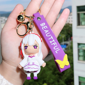 4 Desain Baru Gantungan Kunci PVC Ram Puffy, Gantungan Kunci Custom Lucu <span class=keywords><strong>Rem</strong></span> Emilia, Gantungan Kunci Tas Sekolah, Tas Mobil, Anime Kartun 3D Karet - Product Image 6