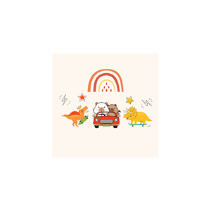 DAMAI - Platos, Vasos y Servilletas Desechables de Papel con Dibujos Animados de Capibara y Dinosaurio, Redondos, para Fiestas - Product Image 5