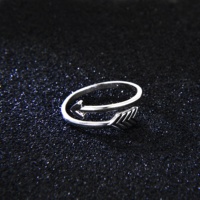 Cincin Perak Sterling 925 AS untuk Wanita, Cincin Terbuka Model Simpul, Panah, Bunga, Matahari, Dapat Disesuaikan, Perhiasan Hipoalergenik